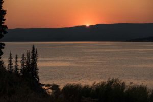 Sunset Over Yellowstone Lake