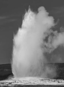 Old Faithful in Black and White