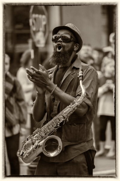 A Musician in the French Quarter of New Orleans